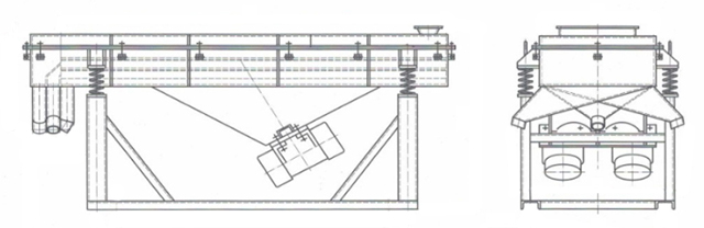 DZSF直線振動篩外形簡圖 DZSF直線振動篩外形簡圖-河南振江機械
